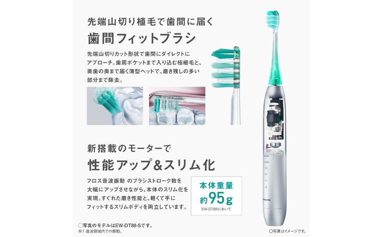 電動歯ブラシ パナソニック W音波振動ハブラシ ドルツ EW-DP58-W