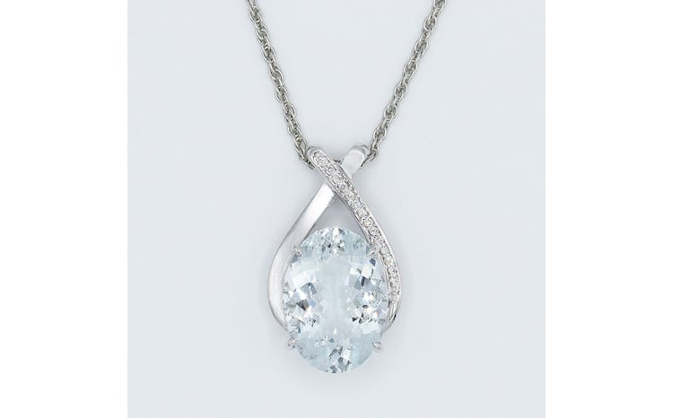 アクアマリン ペンダント 10ct 10カラット K18 18金 ホワイトゴールド