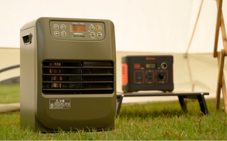 コロナ] ポータブル電源対応石油ファンヒーター FH-CP25Y(G) 小型 石油