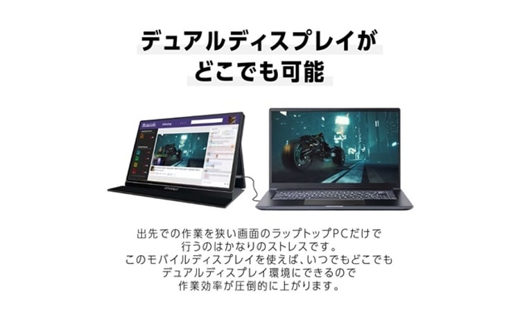 液晶モニター(モバイルモニター) 15.6型ワイド 4K タッチパネル対応