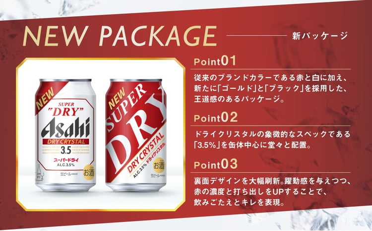 アサヒスーパードライAlc3.5%【ドライクリスタル】350ml×24本 - 茨城