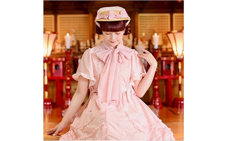 先行予約 アトリエ小町 スカーフ（renka01）チェック柄 ピンク