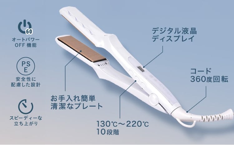 KINUJO ストレートヘアアイロン ホワイト【国内製造 絹女 日本製 取扱