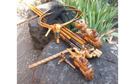 チョイス限定】竿 竹竿 紀州へら竿 和人 竿受け・玉の柄、玉枠、玉置き