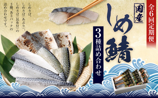 しめさば 3種 詰め合わせ 計9パック ( 各3パック ) ／ サバ 鯖 さば 魚