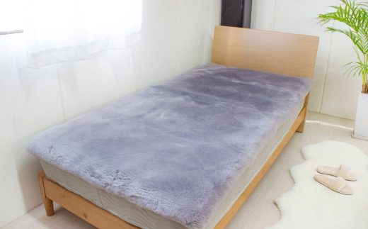 奈良 (株)マスダ製 ムートン座布団 2枚組 チェック柄 ネイビー 40cm