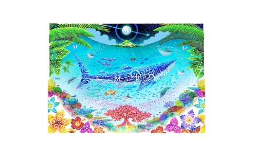 琉球イラストレーション］ 与儀勝之 『海の星 〜満月の夜〜 / Star of