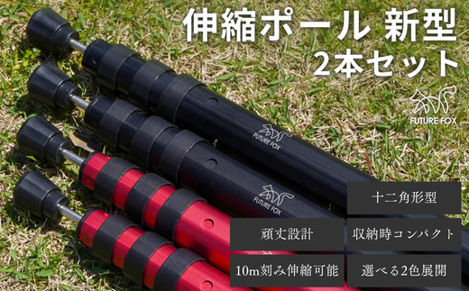 FUTURE FOX 伸縮ポール 新型 十二角形型 2本セット［FF27
