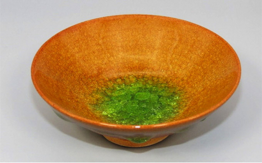 虫明焼 灰釉彩貫入盃 黄緑（黒井博史 作） [№5735-1347] - 岡山県