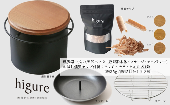 higureスモーカー 燻製チップ三種セット 卓上燻製器 スモークキット