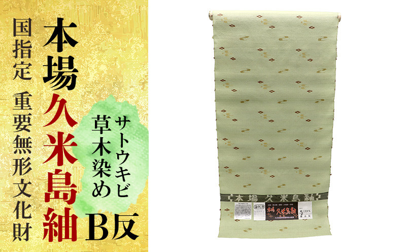 B反【本場久米島紬】着尺反物 トリジン玉ミズ3玉［2181］ 反物 着物 帯