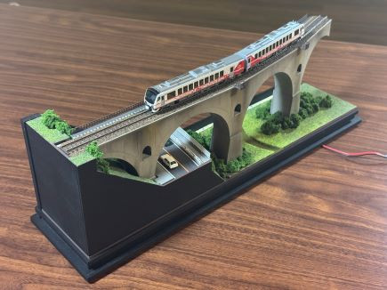 S001-25 鉄道模型【Nゲージ】展示車両＋橋梁ジオラマセット 釜石線