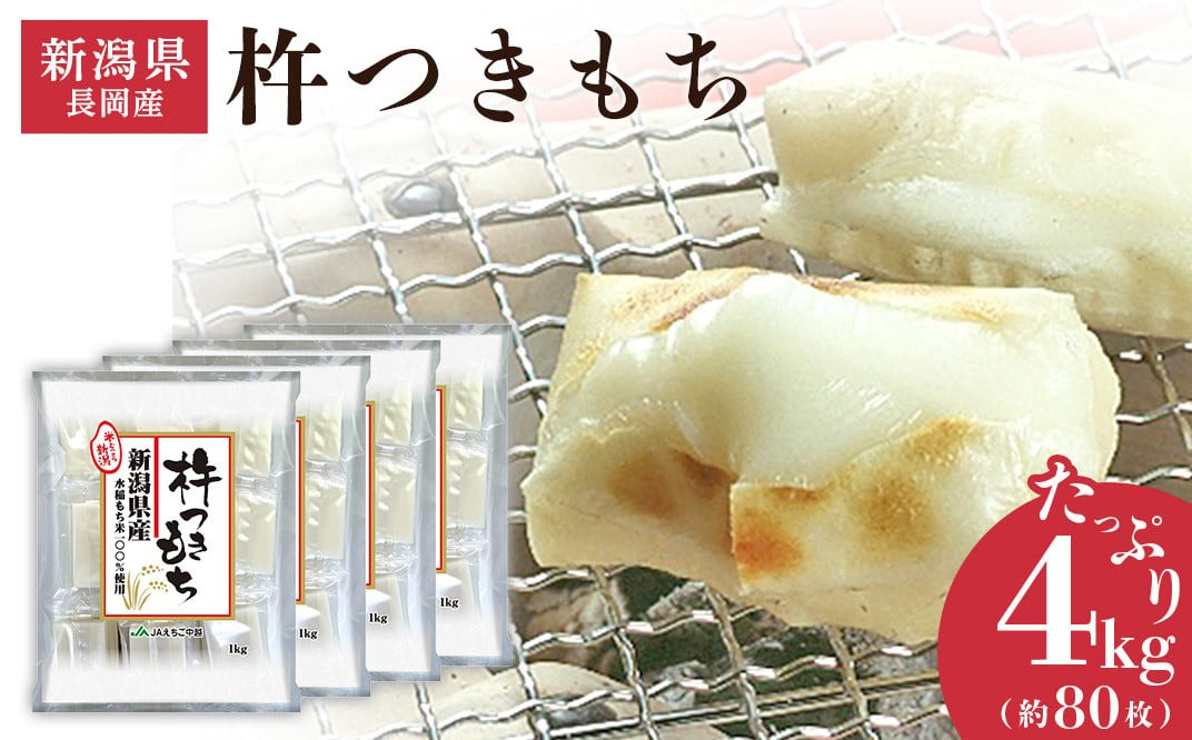 75M-14B新潟県長岡産杵つきもち4kg（約80切れ） 餅 - 新潟県長岡市