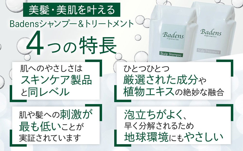 Badens バーデンス スキャルプシャンプートリートメント セット