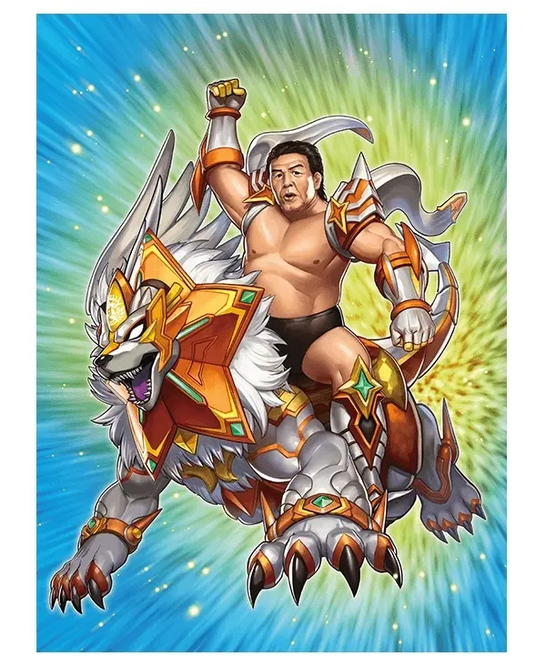 長州力×《百族の長 プチョヘンザ》／画像は『デュエル・マスターズ