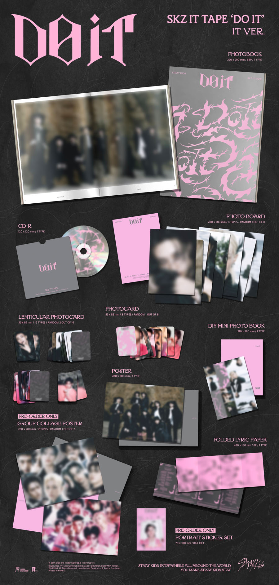 スキズ straykids do it HMV ラキドロ サイン8種コンプ StrayKids DO