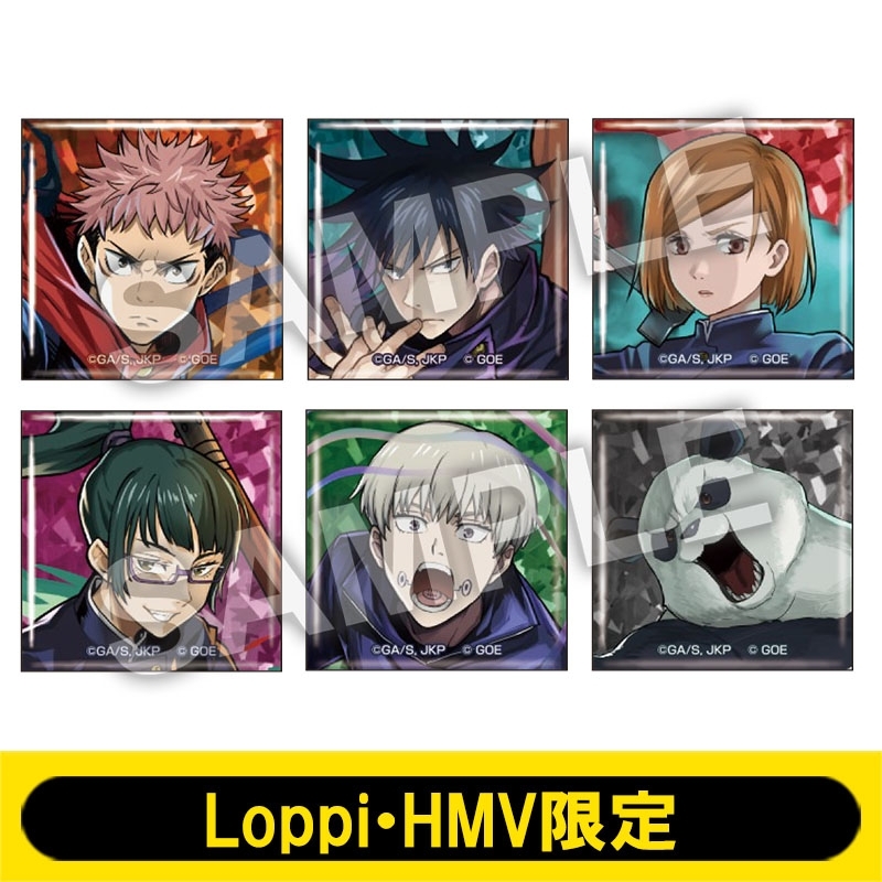 ホログラムスクエア缶バッジ6個セット（A）/ 呪術廻戦×パズドラ【Loppi