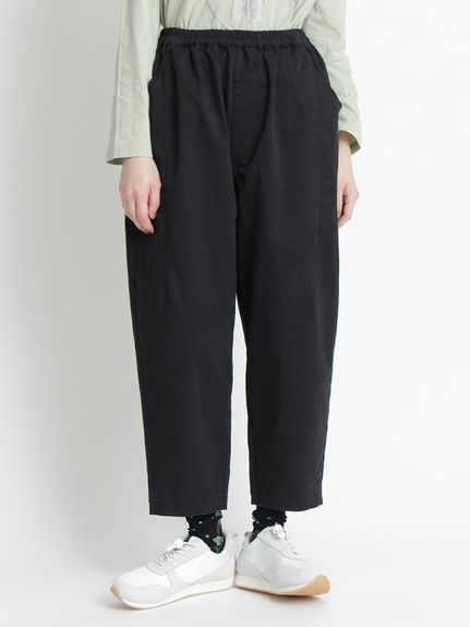 コットンポリエステルチノストレッチバイオ加工コクーンシルエット