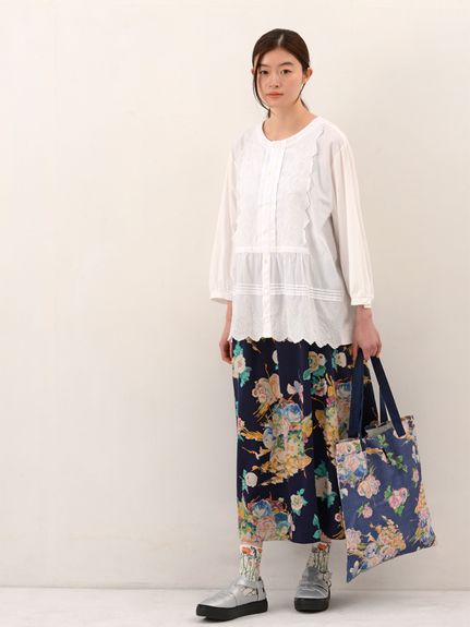 エンブロイダリーレース×天竺ブラウスカーディガン（ブラウス）｜SUPER