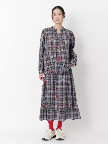 SUPER HAKKA×マツモトヨーコ 綿麻チェック「居心地のいい部屋で