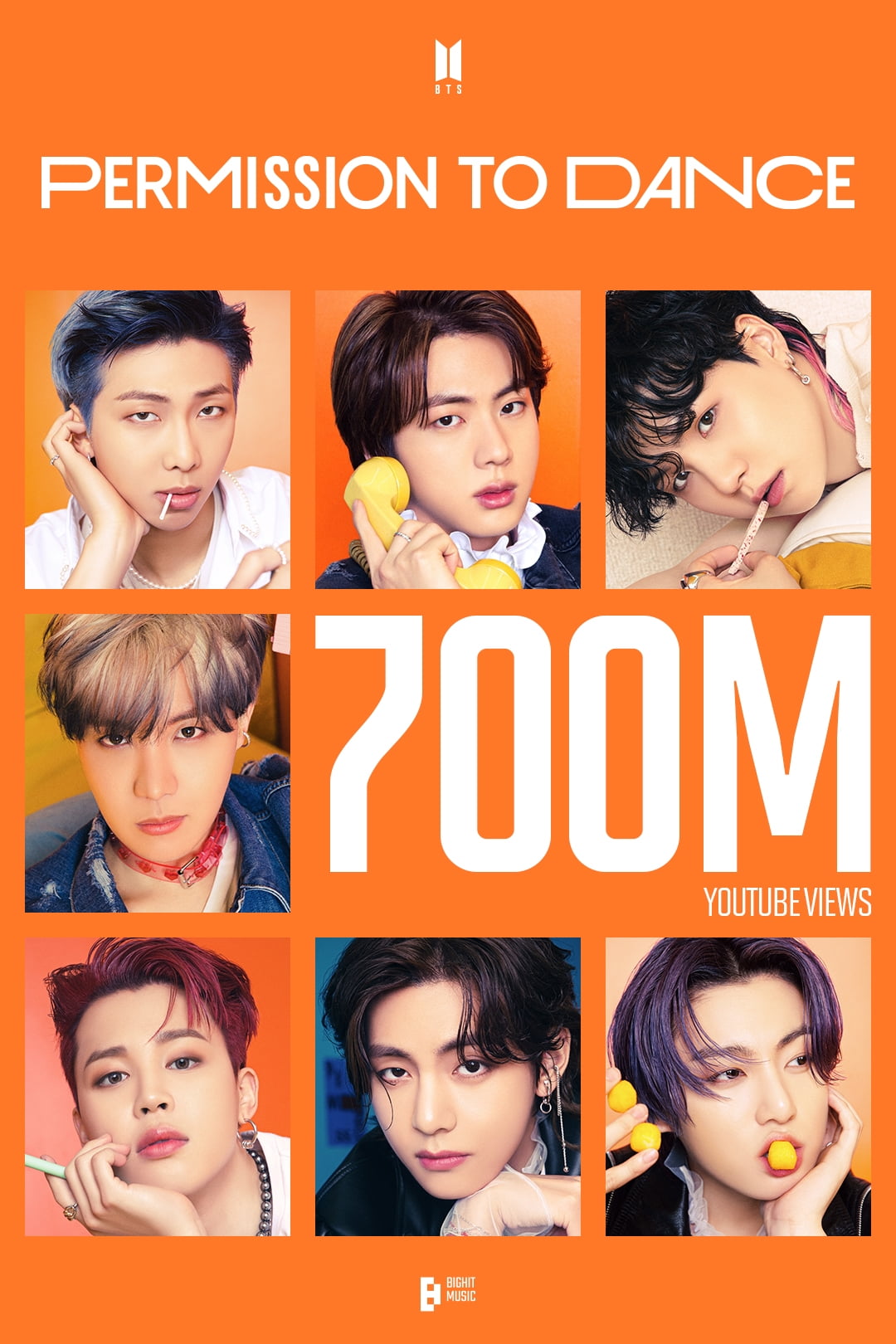 BTS、10本目の7億ビュー達成！「Permission to Dance」MVが新たな記録