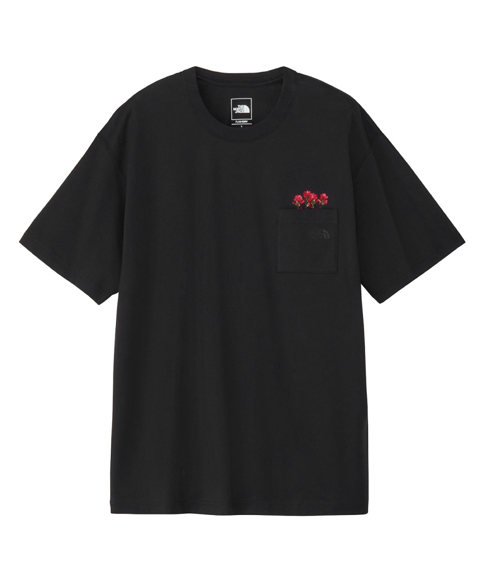 Tシャツ 半袖 ショートスリーブフラッシュドライフラワーロゴティー