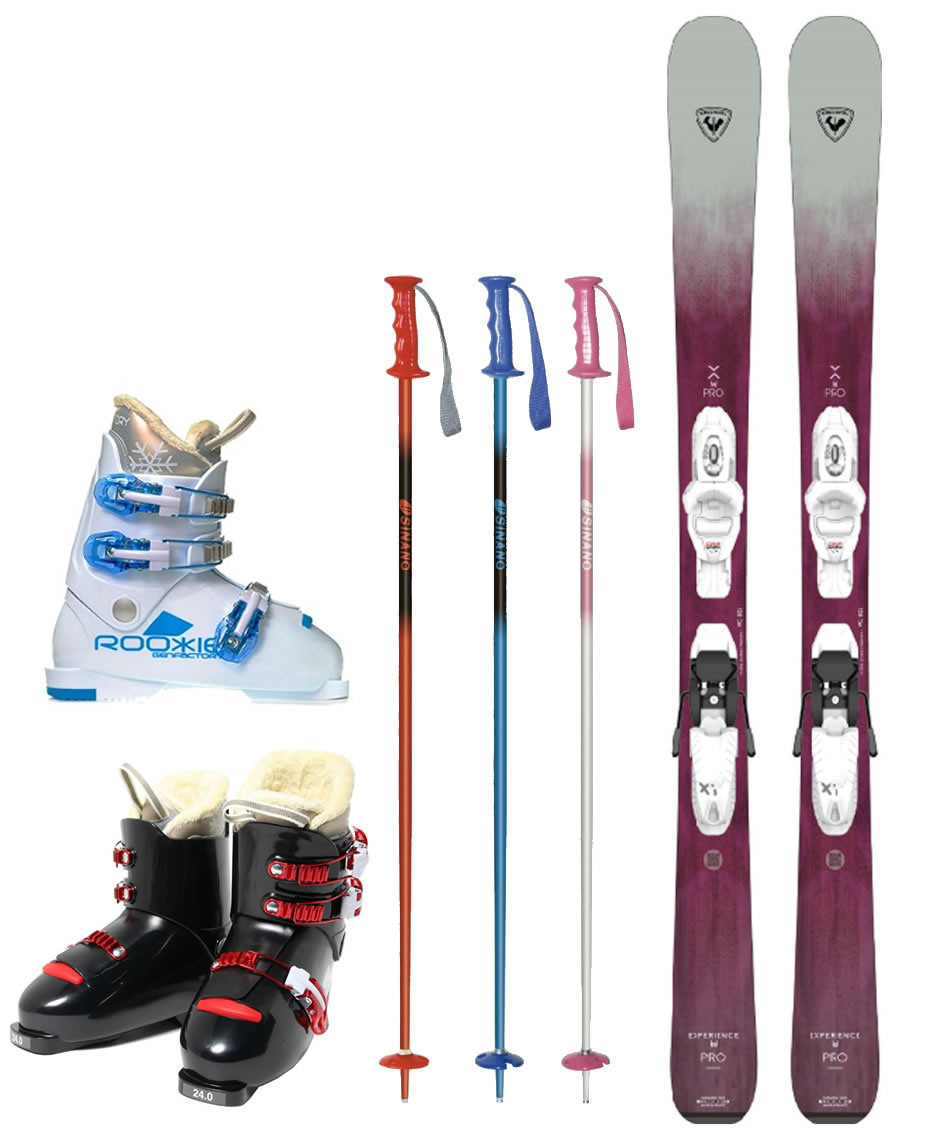 ロシニョール(ROSSIGNOL) ジュニアスキー板 4点セット EXPERIENCE W