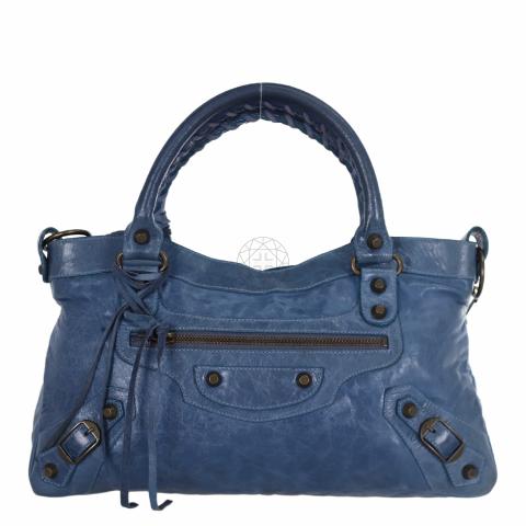 Sell Balenciaga Classic Motorcycle First Bag - Blue | HuntStreet.com