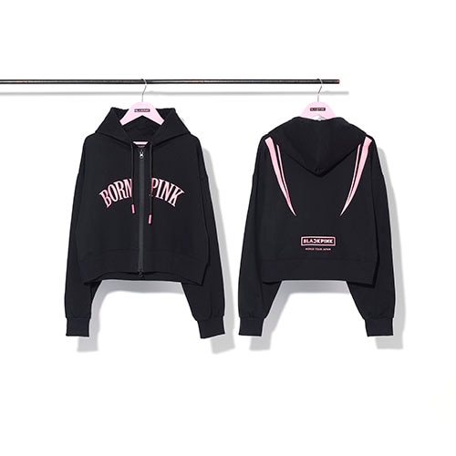 LIVE会場限定BLACKPINKベロアジップアップフーディー SHORT 黒 LIVE