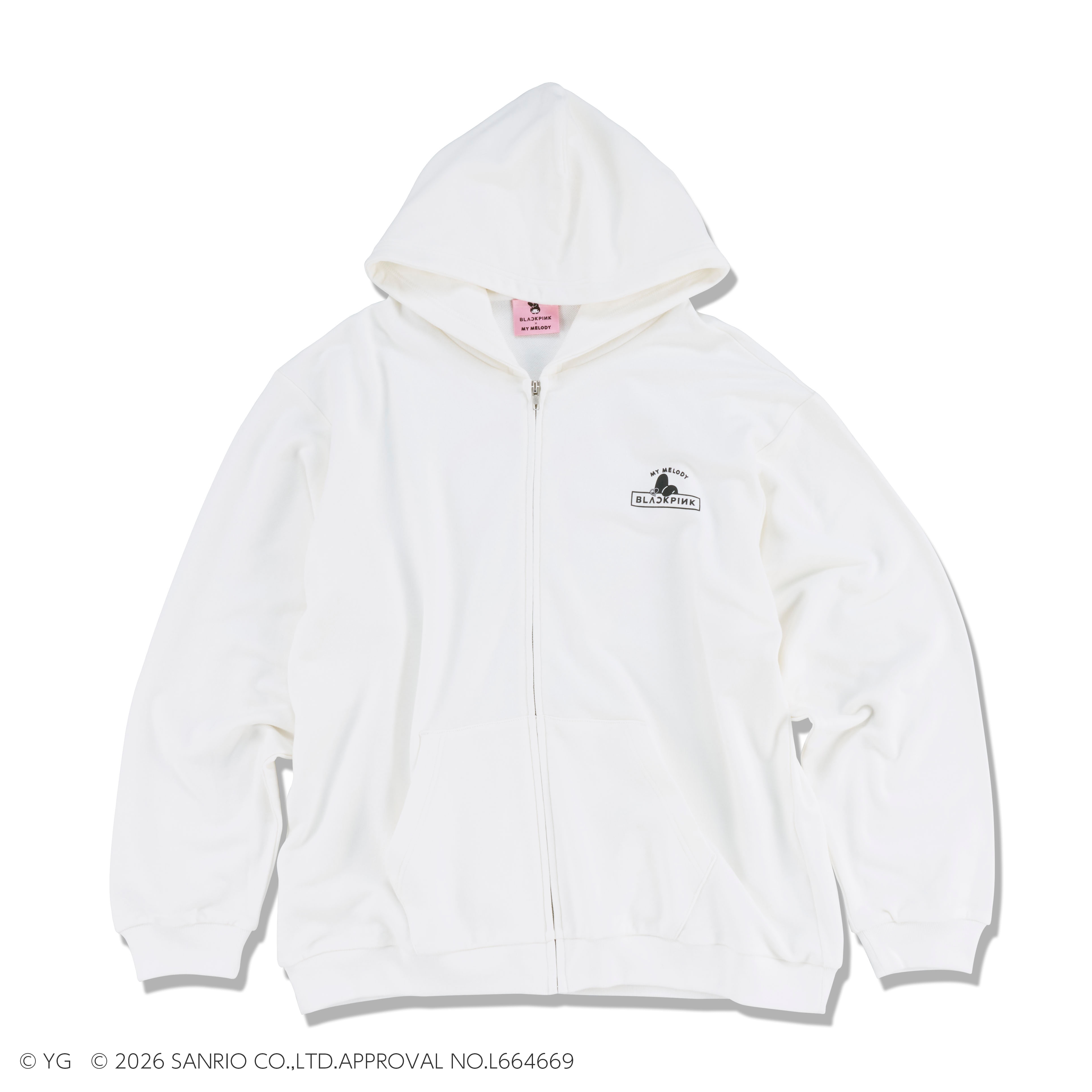 マイメロディ】ZIP-UPフーディー HEART LOGO (WHITE)