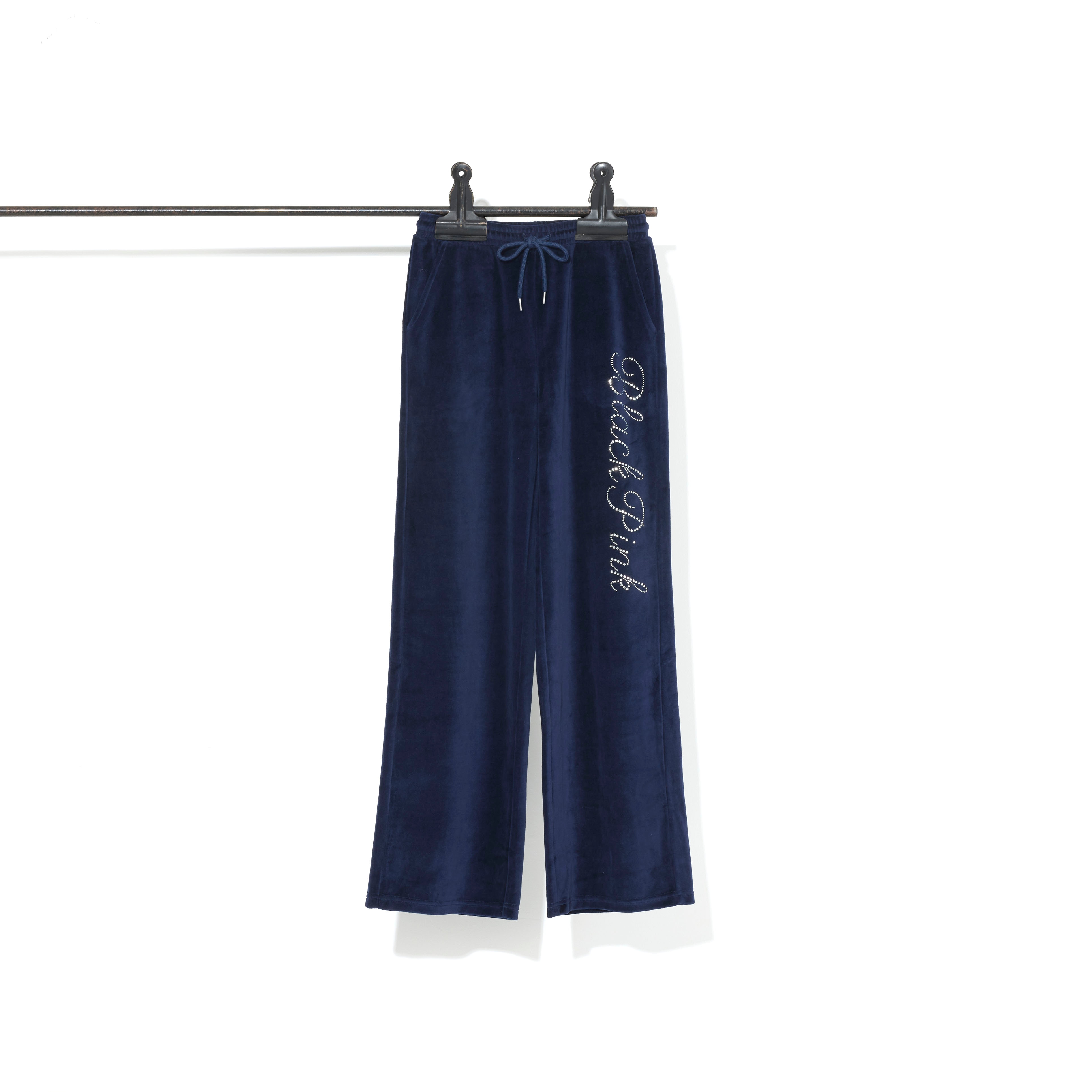 POP-UP限定】ベロアロングパンツ -RHINESTONE-（NAVY）