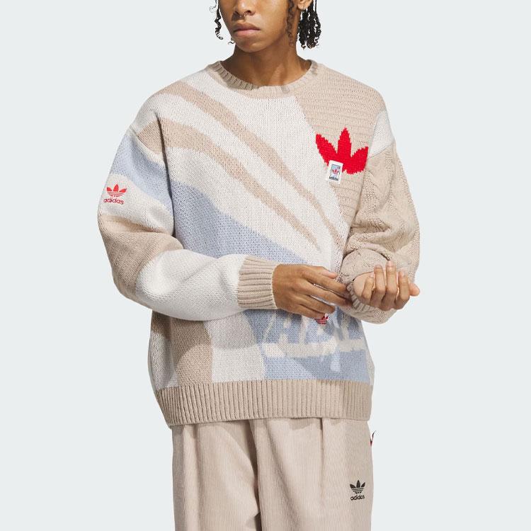 Adidas Originals Sportswear Logo Intarsia Pullover Knit Sweater