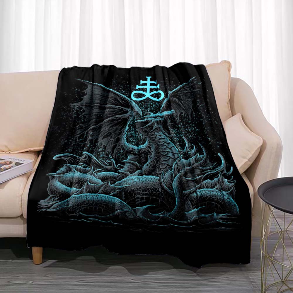 Satan Demon Evil Throw Blanket Bedspread Fleece Flannel Soft Warm