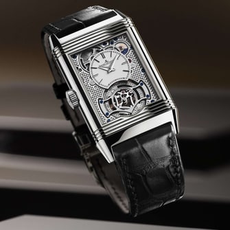 ステンレススチール製メンズウォッチ 手巻きレベルソ・トリビュート