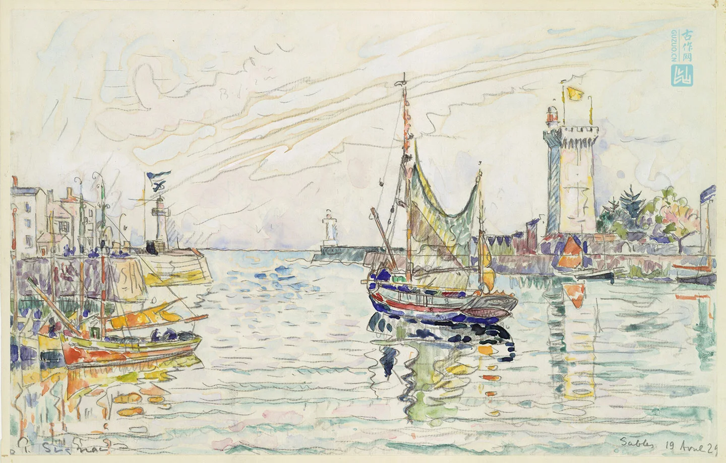 水彩画 船の風景27✖️25 水彩画 船の風景27✖️25 水彩画 船の風景27