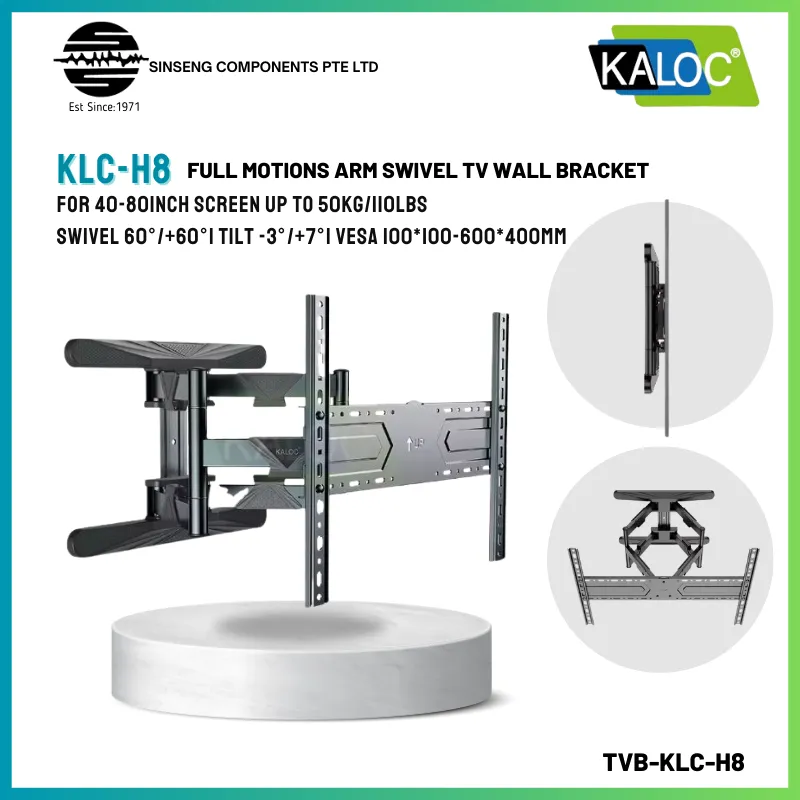 KALOC H8 40-80 inch Long Extension Arm Swivel TV Wall Bracket