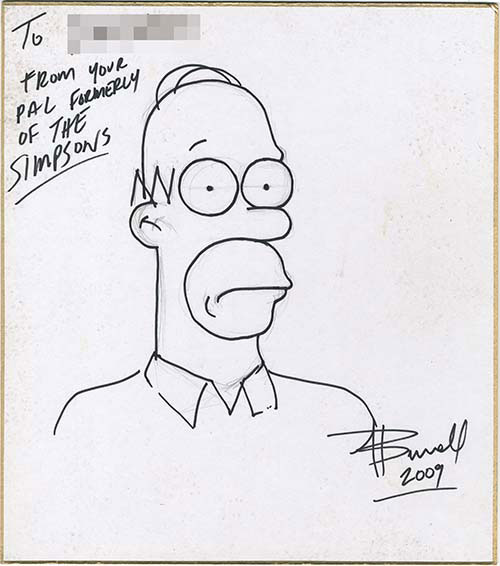 直筆色紙「シンプソンズ」