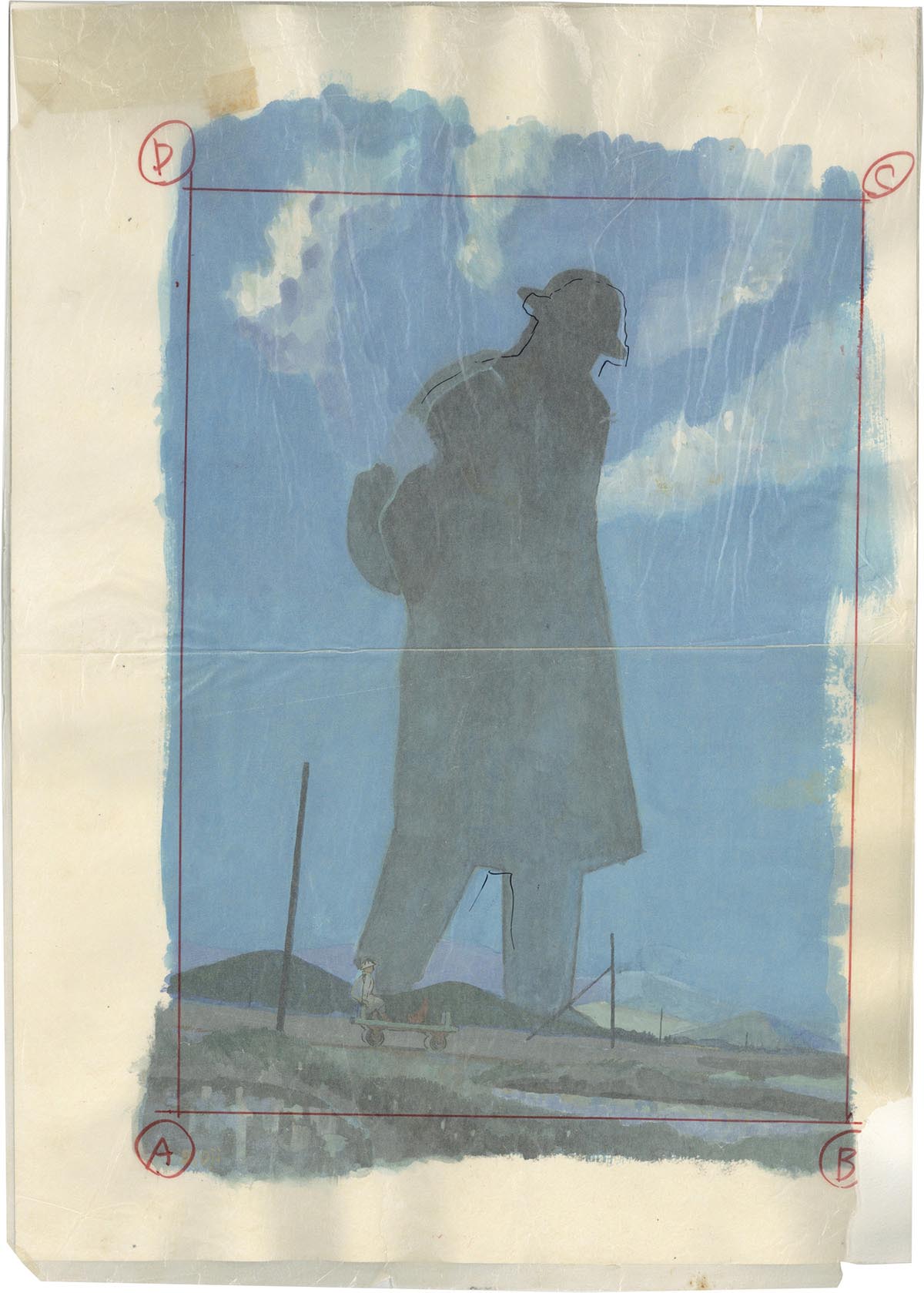 3593] 鈴木翁二 直筆カラーイラスト