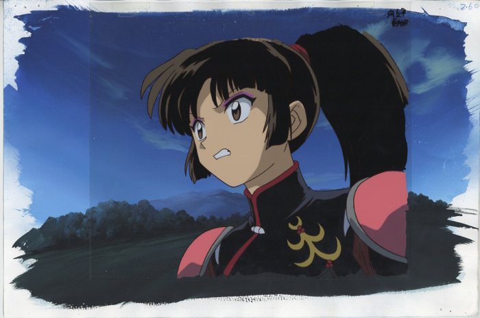 犬夜叉 珊瑚 セル画 動画 原画 3枚 犬夜叉 珊瑚 セル画下書き?原画? 3