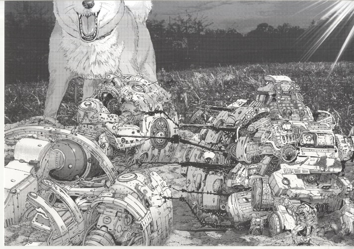 奥浩哉 複製原稿 3枚「いぬやしき」