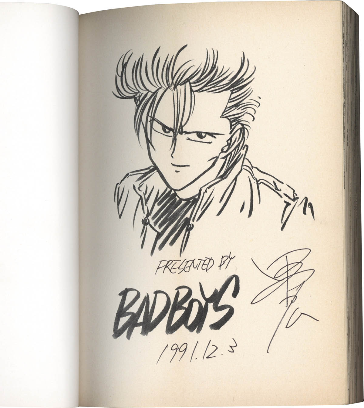 3200] 田中宏 直筆イラストサイン本「BAD BOYS」2巻