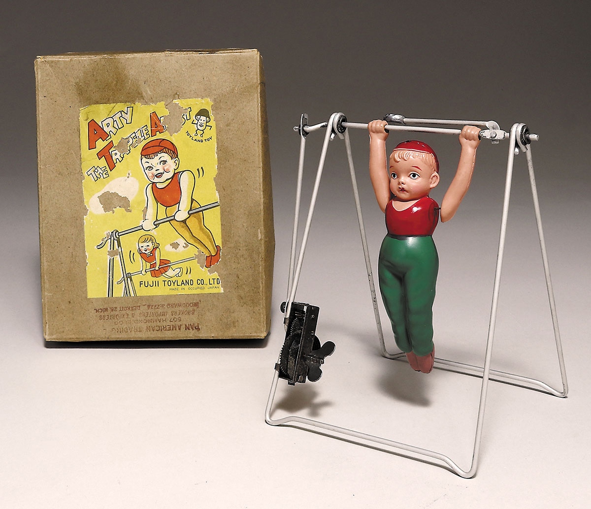 希少 セルロイド 鉄棒 ブランコ アクロバット 倉持商店 ゼンマイ 戦前
