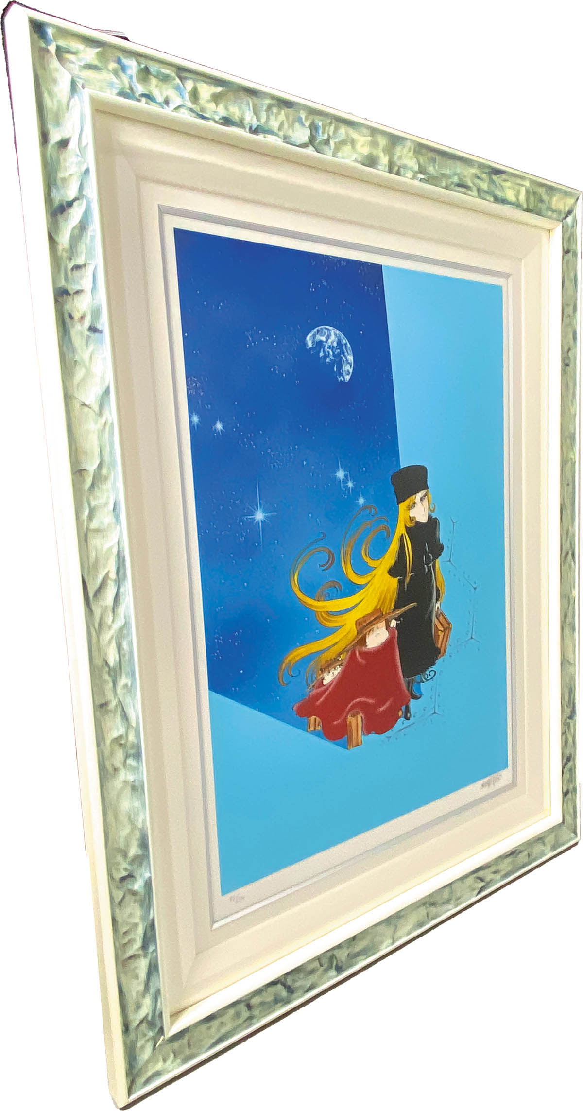 2836] 松本零士 直筆サイン入りシルクスクリーン「銀河鉄道999/旅の