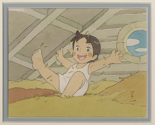 小田部羊一直筆イラスト「アルプスの少女ハイジ」干し草のベッド