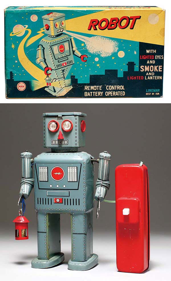 ラインマートイ/日本製造 ランタン・ロボット(ROBOT)」 ブリキ・電動