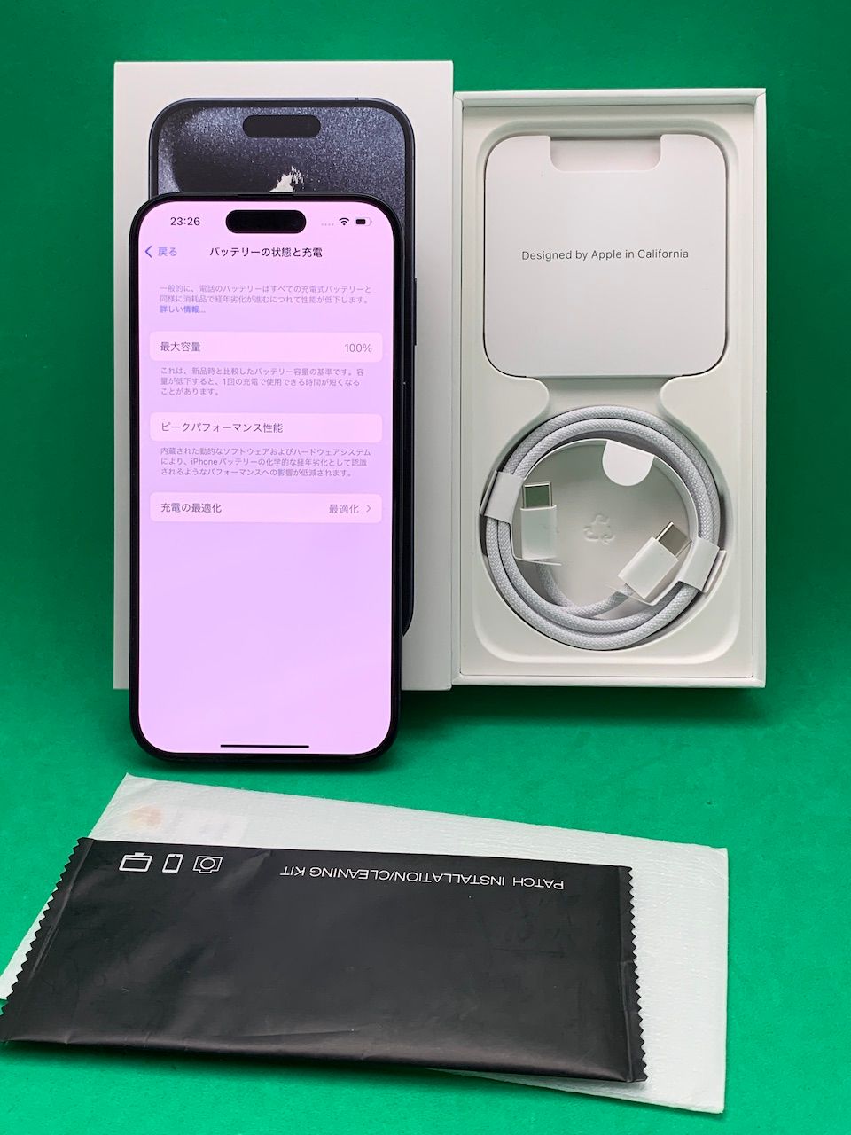 充放電3回】【100%】iPhone 15 Pro 128GB SIMフリー 充放電3回】【100