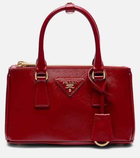 Prada Galleria Mini leather top-handle bag in red - Prada | Mytheresa
