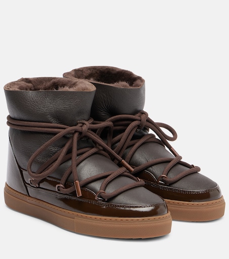 Gloss leather snow boots in brown - Inuikii | Mytheresa