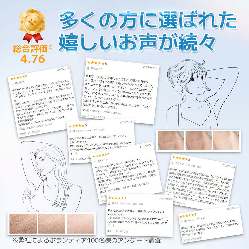 照射時の痛み軽減＆1台3役】初心者にぴったり！美顔器としても使えて