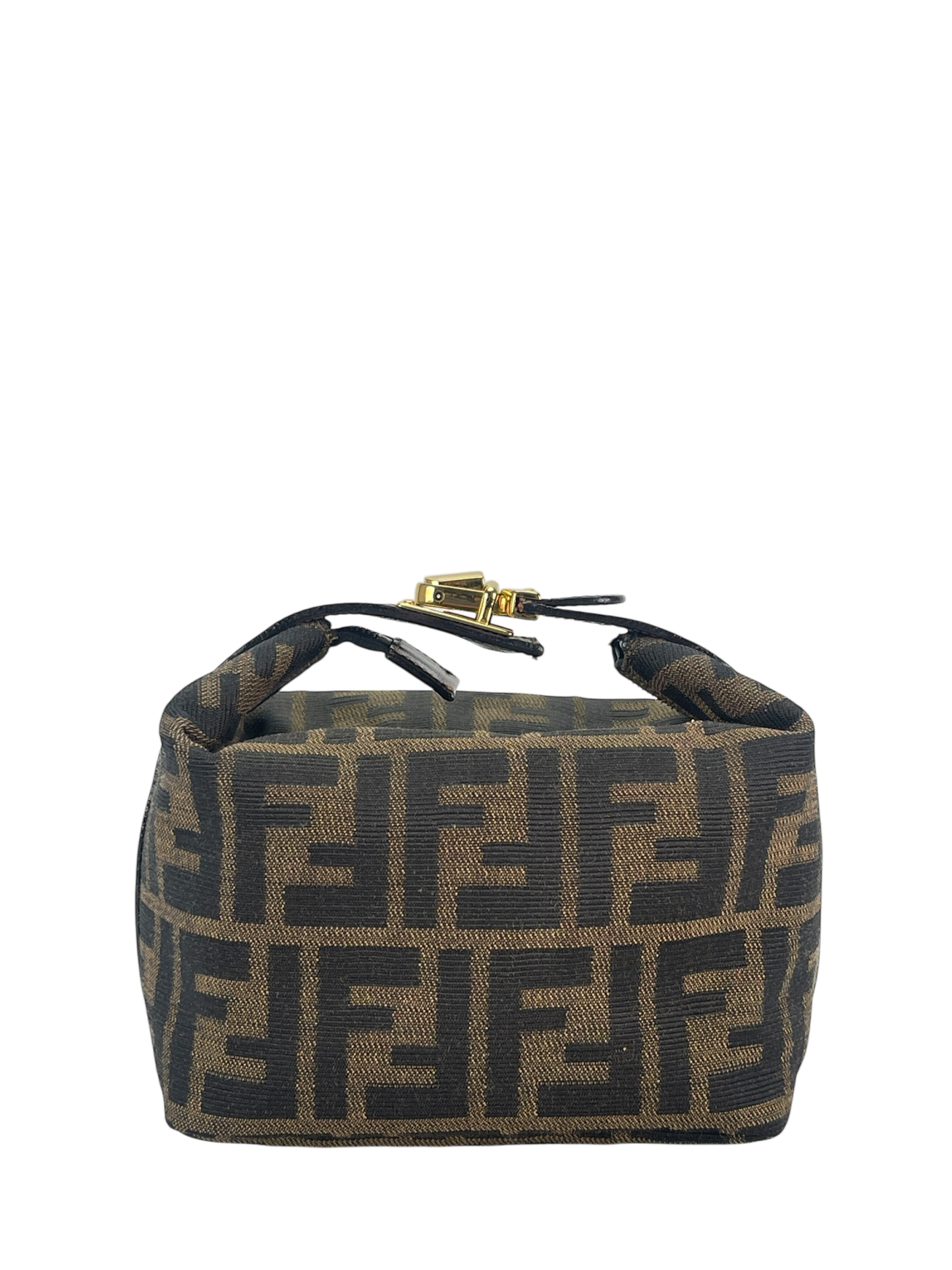 FENDI - Zucca Brown Jacquard Mini Vanity Pouch Handbag – Camellia